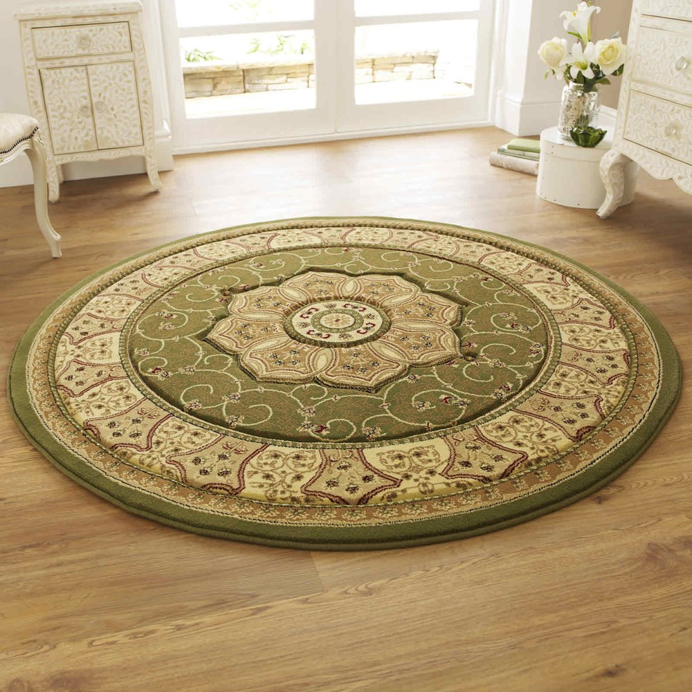 Heritage 4400 Circular Rugs in Green